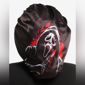Ghost Face Reversible Red and Black Sleep Cap Bonnet- New